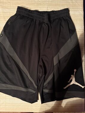 Jordan Men’s Black Athletic Shorts with Gray Accents